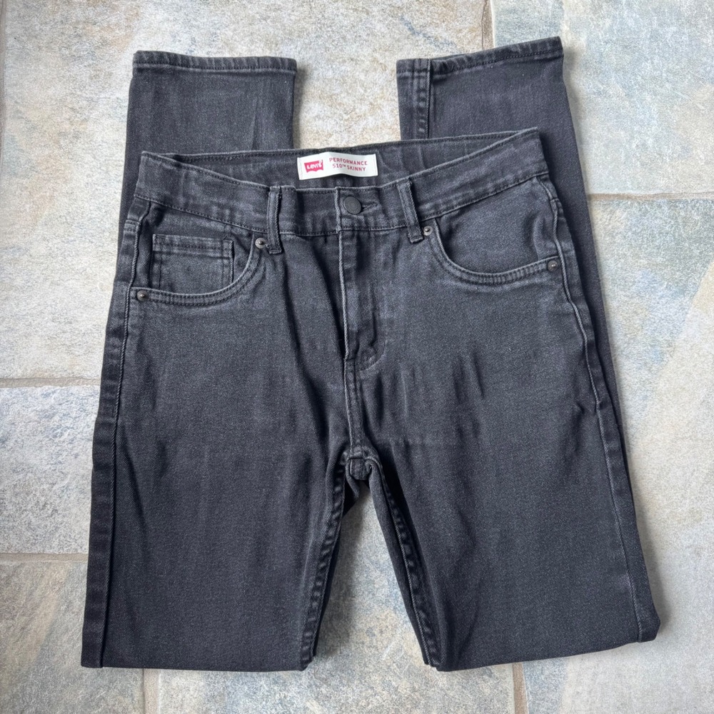 Levi's 510 Skinny Jeans Boys 16R (Fits Women's 00/0) Black Stretch Y2K Style‎
